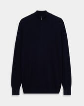 Brooks Brothers Half-Zip English Rib Cotton-Cashmere Sweater Navy