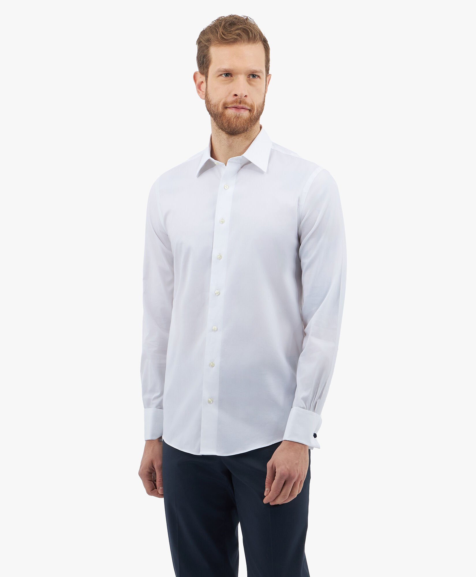 Slim Fit Non-Iron Oxford Pinpoint Shirt with Ainsley Collar