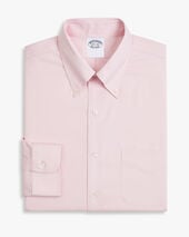 Brooks Brothers Slim Fit Non-Iron Stretch Cotton Shirt with Button Down Collar Light Pink