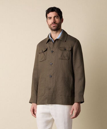 Brooks Brothers Surchemise Utility en Lin Marron