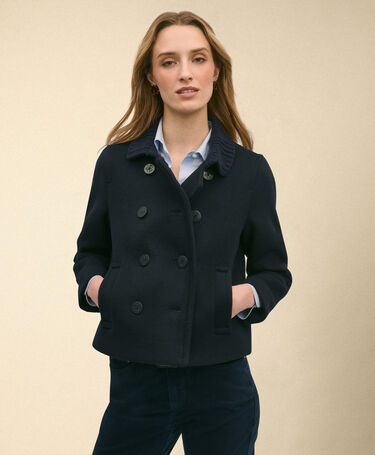 Brooks Brothers Kurzer Zweireiher-Peacoat Marineblau