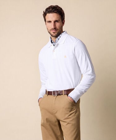 Brooks Brothers Polo aus Supima-Baumwolle Piqué mit Logo Weiß