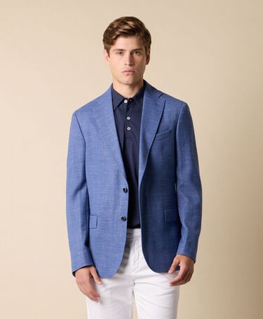 Brooks Brothers Blazer en tissu basket weave Bleu Clair