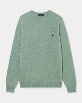 Brooks Brothers Shetland Wool Sweater with Logo Sage