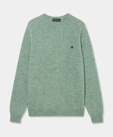 Brooks Brothers Pull en Laine Shetland avec Logo Sauge