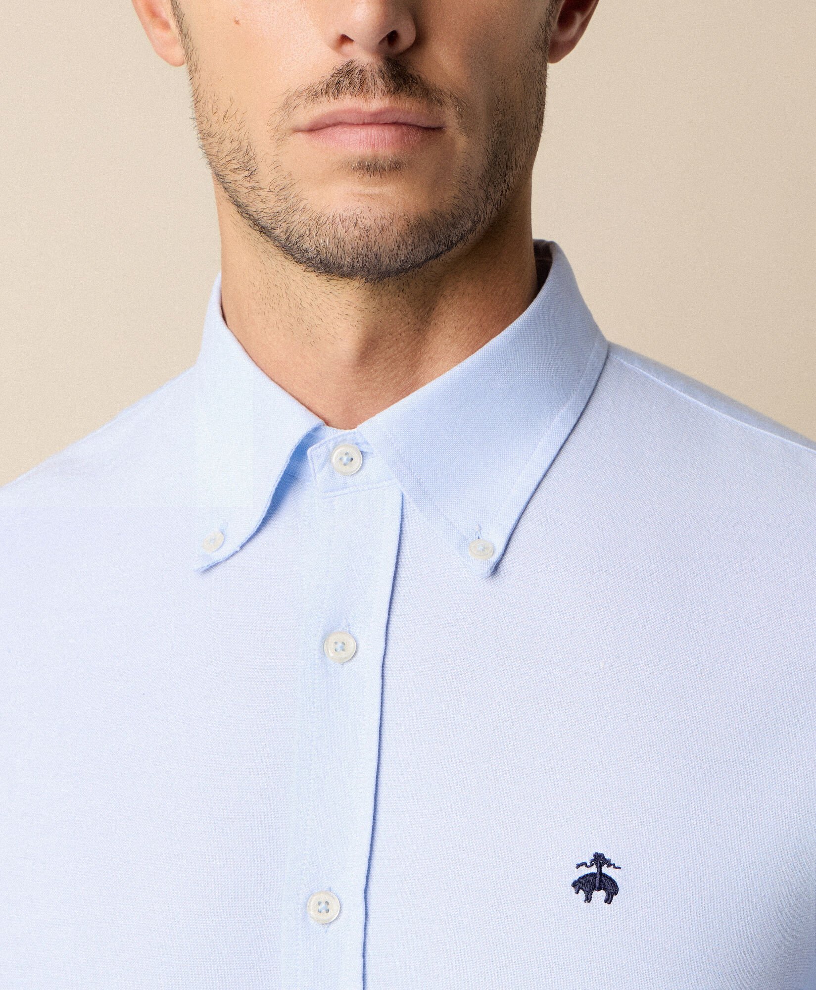 Slim Fit Oxford Shirt with Button Down Collar