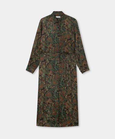 Brooks Brothers Paisley Maxi Shirt Dress Navy