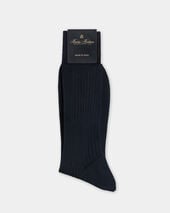 Brooks Brothers Ribbed Lisle Cotton Classic Socks Navy