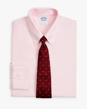 Brooks Brothers Slim Fit Stretch Supima Cotton Non-Iron Twill Dress Shirt with Button-Down Collar Pink