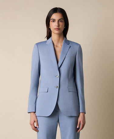 Brooks Brothers Blazer en Mélange de Laine Bleu Clair