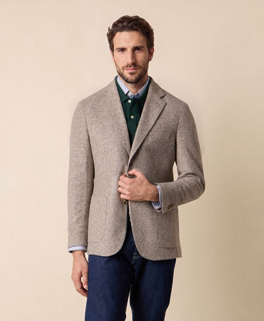 Brooks Brothers Jersey Pied de Poule Blazer Light Grey