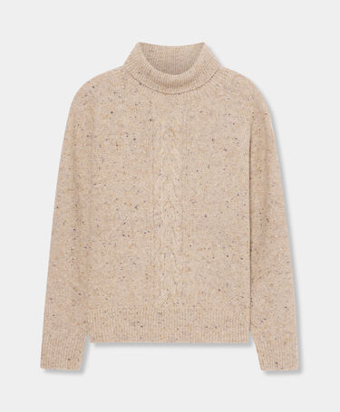 Brooks Brothers Donegal Wool Blend Turtleneck Natural