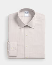 Brooks Brothers Regular Fit Cotton Shirt with Ainsley Collar Brown