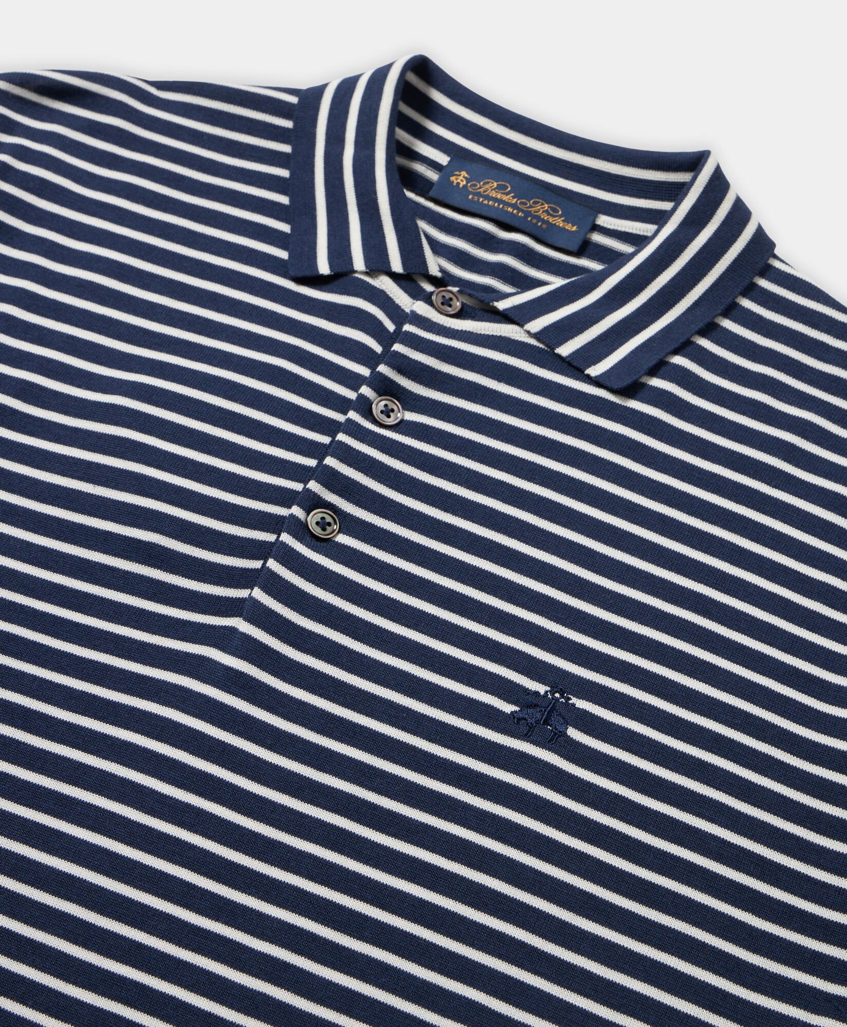 Striped Cotton Knit Polo