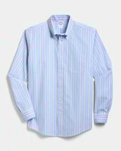 Brooks Brothers Koszula Regular Fit Non-Iron z Bawełna z Kołnierz Button Down Jasnoniebieski
