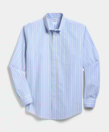 Brooks Brothers Regular Fit Non-Iron Baumwollhemd mit Button-Down-Kragen Hellblau
