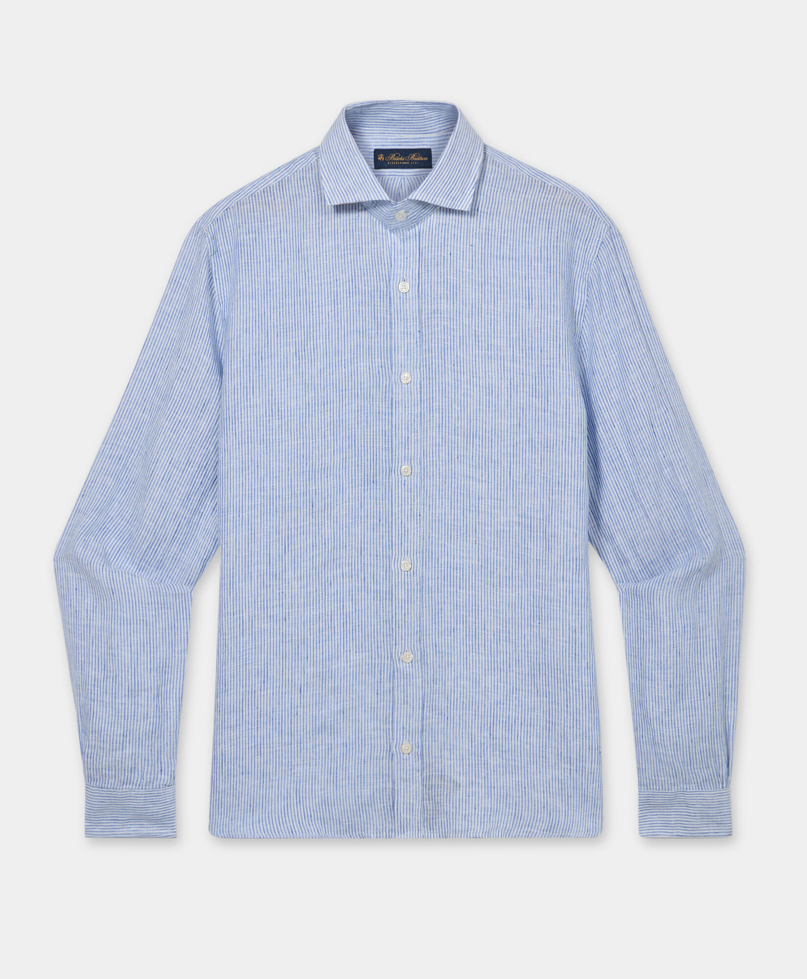 Slim Fit Linen Shirt with Spread Collar