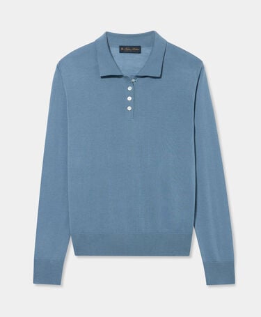 Brooks Brothers Polo Relaxed aus Merinowolle Gebleichtes Blau
