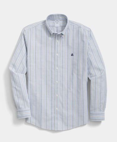 Brooks Brothers Oxford Regular Fit Non-Iron Hemd im Streifenmuster mit Button-Down-Kragen Hortensie
