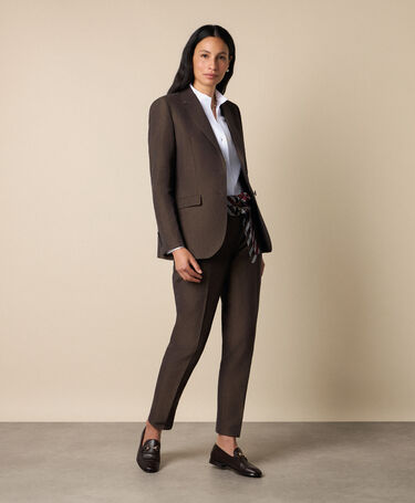 Brooks Brothers Blazer aus Baumwolle-Leinen Dunkelbraun
