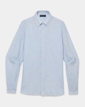 Brooks Brothers Regular Fit Linen Shirt with Button Down Collar Light Blue