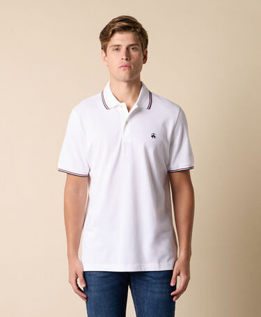 Brooks Brothers Golden Fleece Stretch Cotton Pique Tennis Polo White