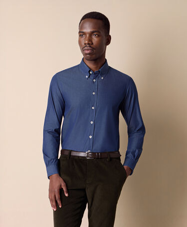 Brooks Brothers Slim Fit Denim Twill Button Down Shirt Blue