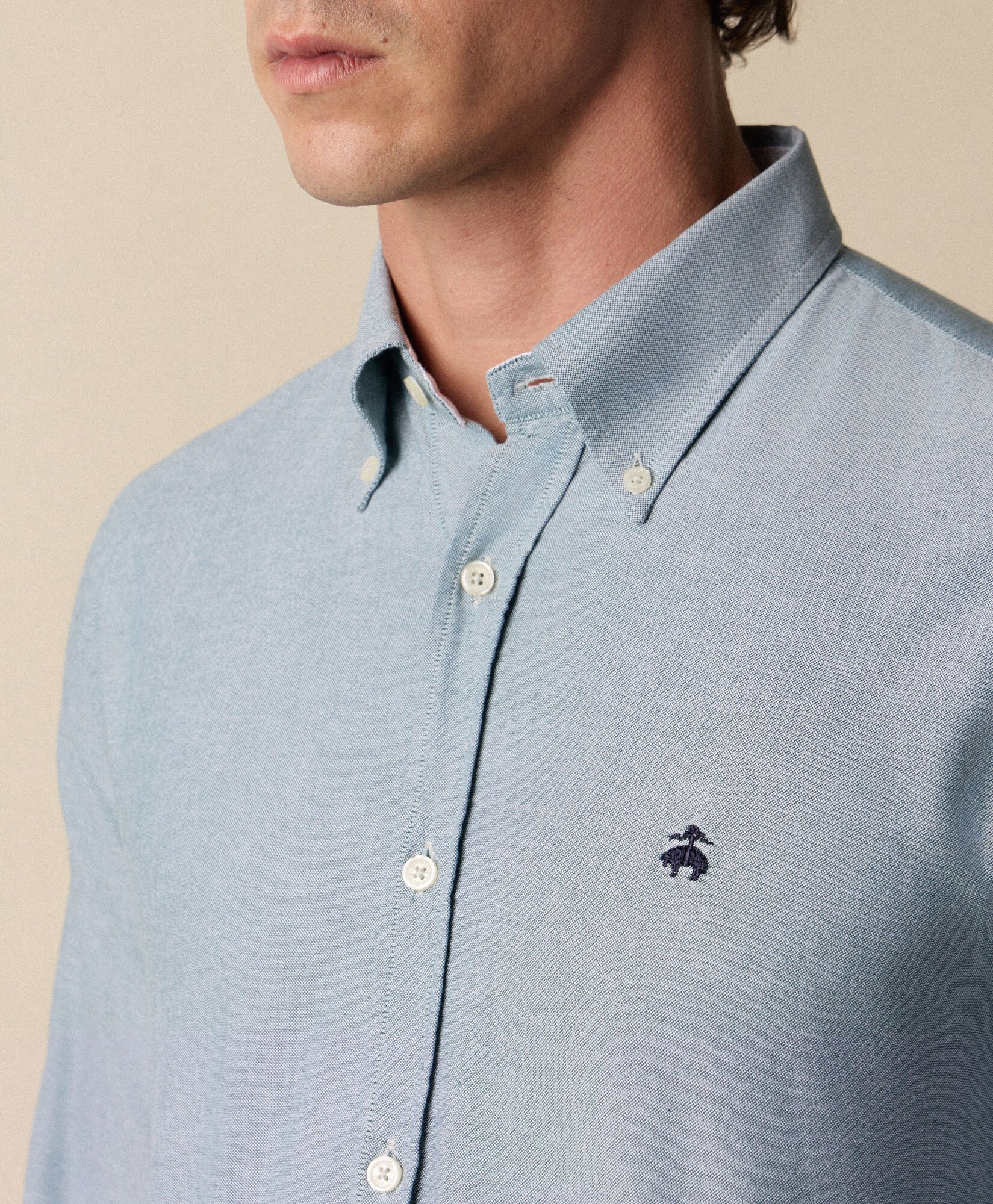 Slim Fit Oxford Shirt with Button Down Collar