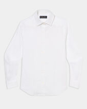 Brooks Brothers Linen Shirt with Logo White