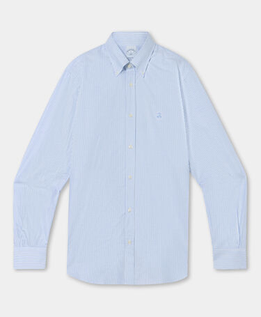 Brooks Brothers Regular Fit Shirt with Button Down Collar Light Blue