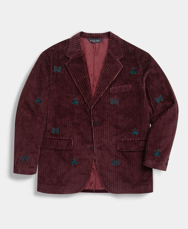 Brooks Brothers Brooks Brothers x Needles - Bestickter Blazer aus Cordsamt Burgunderrot