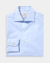 Brooks Brothers Thomas Mason Regular Fit Shirt with English Spread Collar Light Blue