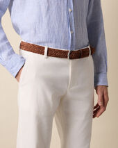 Brooks Brothers Geflochtener Gürtel aus Wildleder Cognac