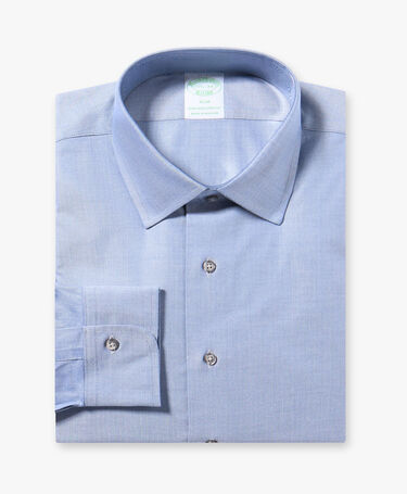 Brooks Brothers Koszula Supima w Jodełkę Slim Fit Non-Iron z Kołnierzem Ainsley Niebieski