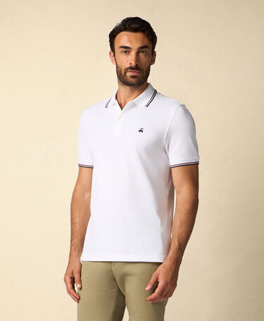 Brooks Brothers Polo Tennis Golden Fleece en Piqué de Coton Stretch Blanc