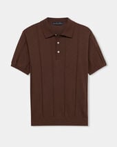 Brooks Brothers Cotton Linen Knit-Polo Rust
