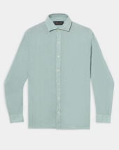 Brooks Brothers Slim Fit Linen Shirt with Spread Collar Sage