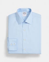 Brooks Brothers Slim Fit Non-Iron Stretch Twill Supima Shirt with Ainsley Collar Light Blue