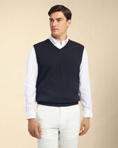 Brooks Brothers Makò Cotton Knit Vest Navy