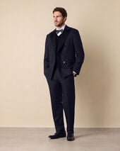 Brooks Brothers Prince of Wales Virgin Wool Tuxedo Suit Dark Blue