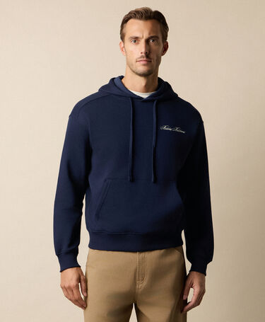 Brooks Brothers Felpa in Cotone con Logo Ricamato Blu Marino