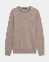 Brooks Brothers Lambswool Crewneck Sweater with Logo Kasha