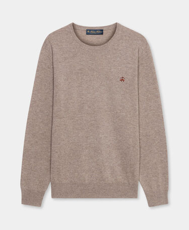 Brooks Brothers Lambswool Crewneck Sweater with Logo Kasha