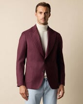 Brooks Brothers Pinstripe Virgin Wool Blazer Burgundy