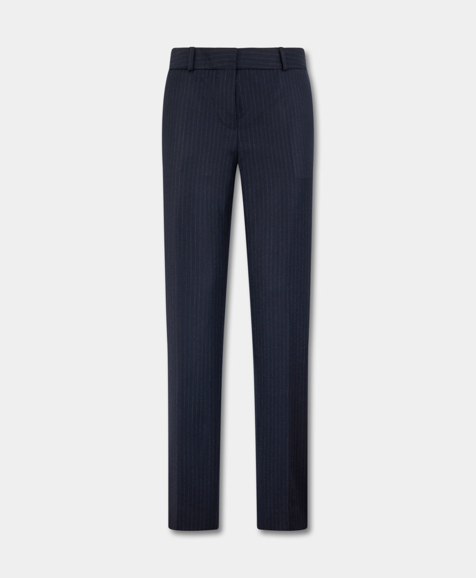 Pinstripe Cigarette Fit Virgin Wool Trousers