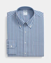 Brooks Brothers Regular Fit Non-Iron Oxford Pinpoint Button Down Shirt Bright Blue