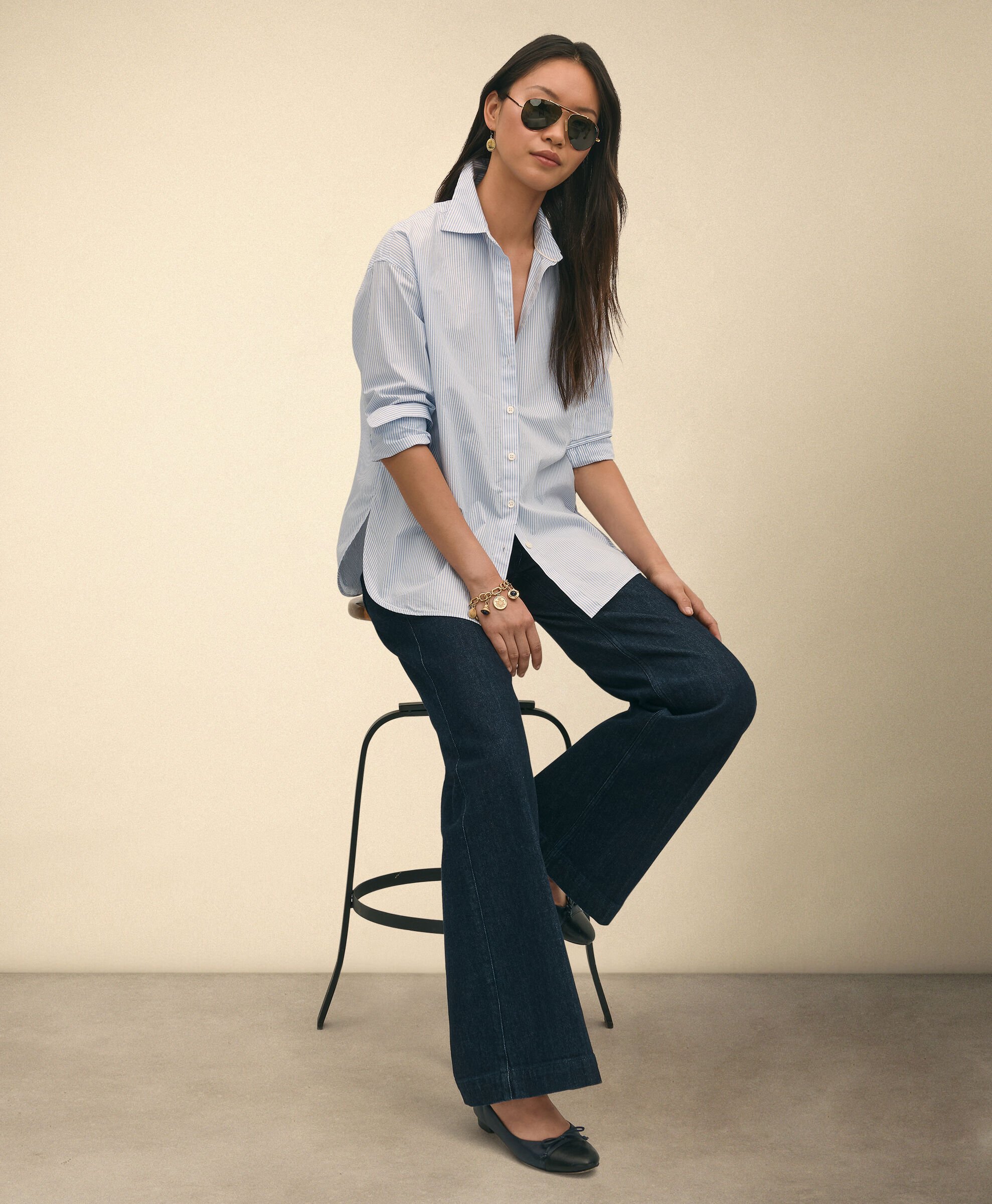 Blusa Oversize de Popelina de Algodón