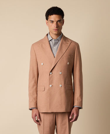 Brooks Brothers Blazer Croisé Tropical en Laine Vierge Orange