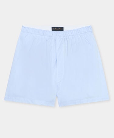 Brooks Brothers Plain Pinpoint Cotton Boxer Ice Blue
