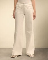 Brooks Brothers Patch Pocket Flare Denim Pant White